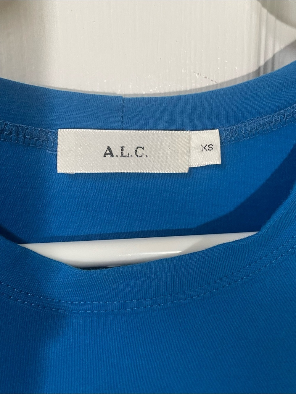 A.L.C. Top Shirt Tshirt XSmall XS Puff-Sleeve Crew Neck Blue Cotton Feminine - Picture 4 of 9
